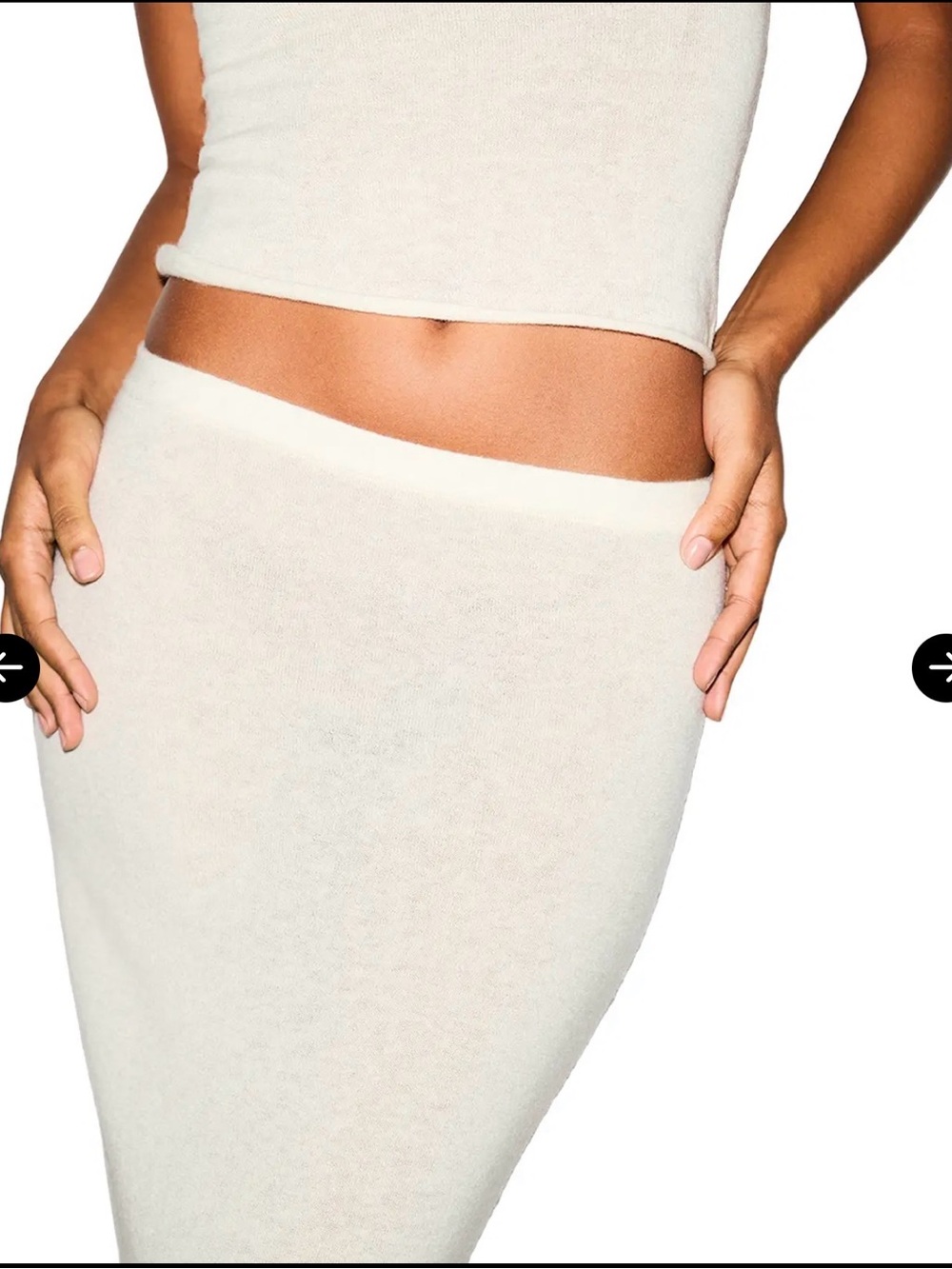 SKIMS Featherweight Cashmere Maxi Skirt — Cream Medium